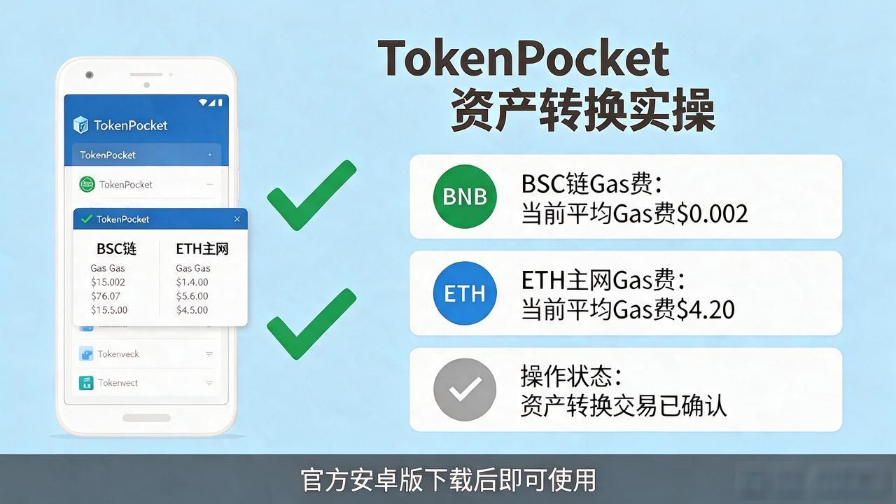 TokenPocket安卓版下载后资产转换实操指南