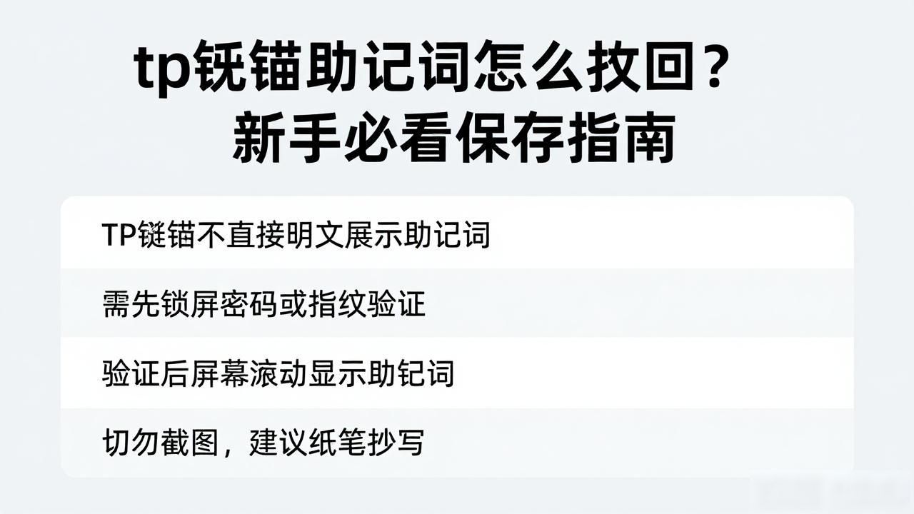 tp钱包助记词怎么找回？新手必看保存指南