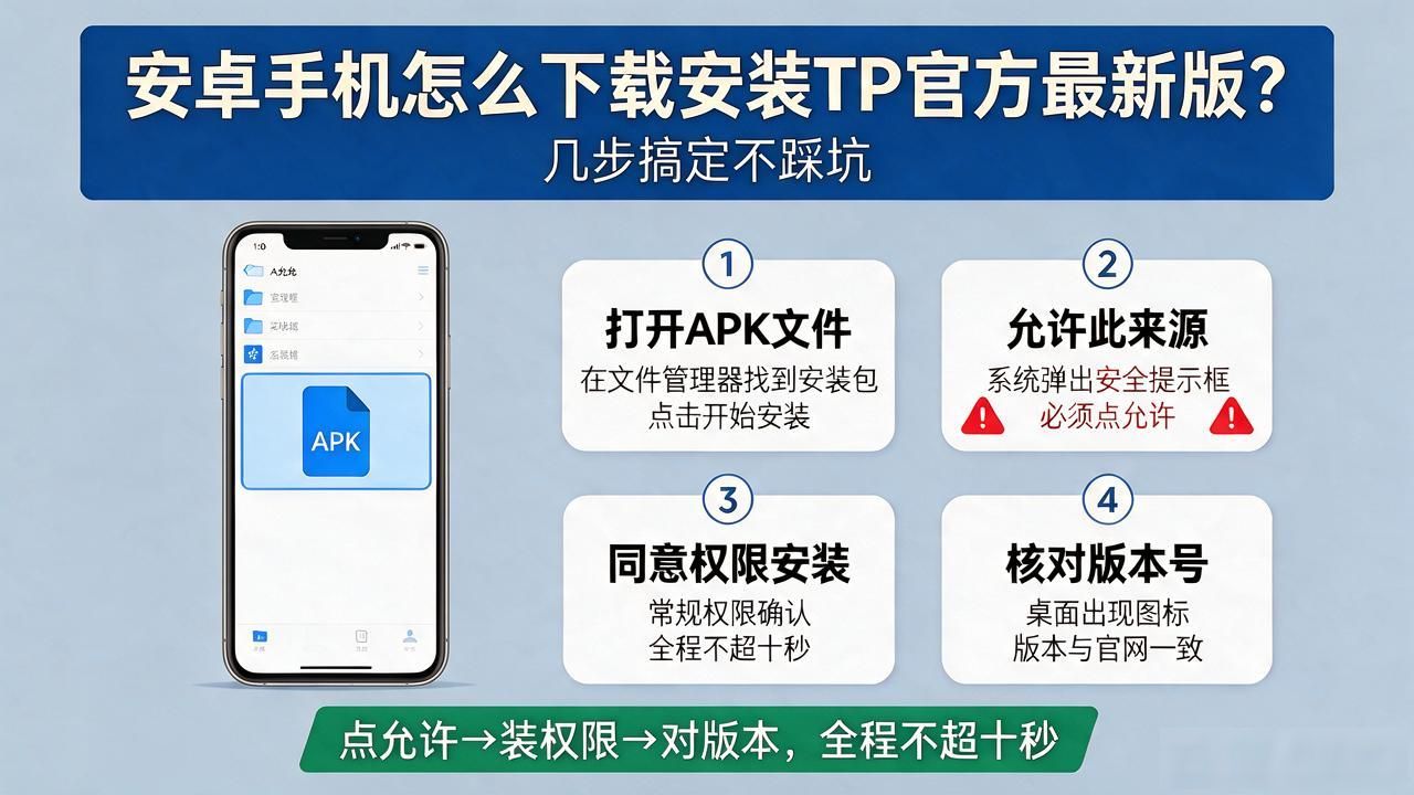 安卓手机怎么下载安装tp官方最新版？几步搞定不踩坑