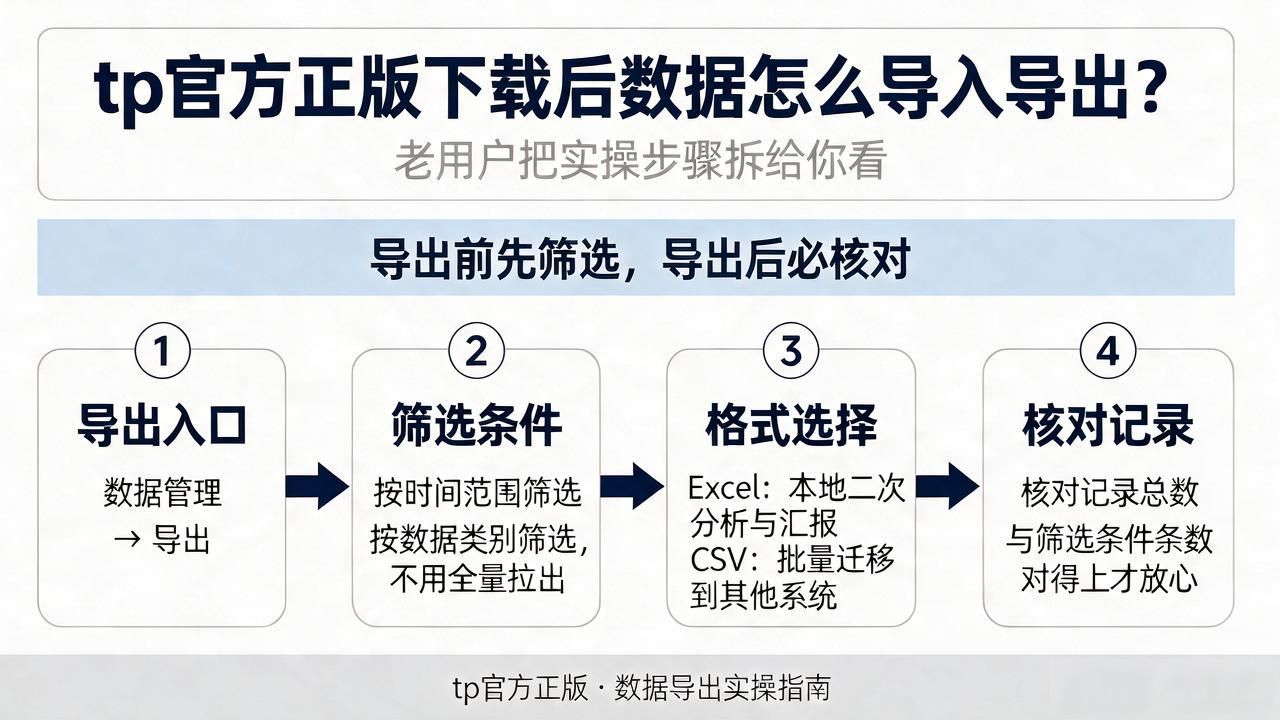 tp官方正版下载后数据怎么导入导出？老用户把实操步骤拆给你看