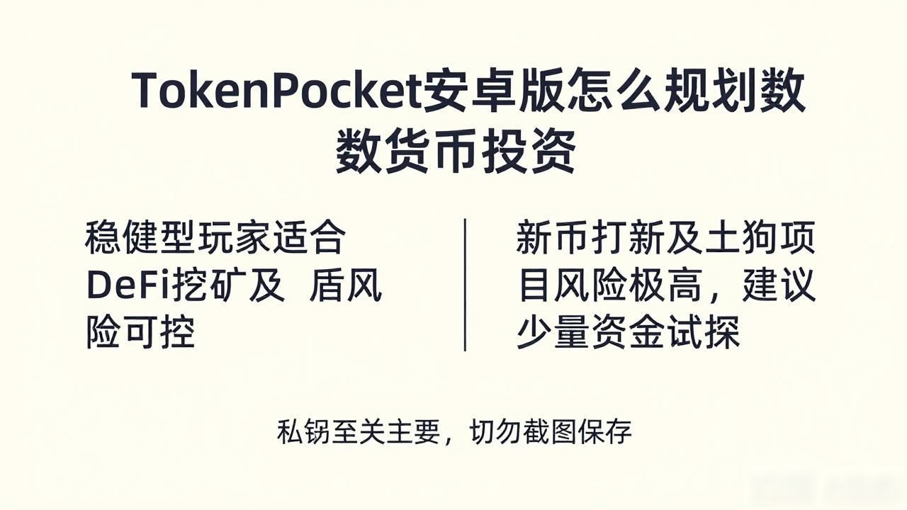 TokenPocket安卓版怎么规划数字货币投资