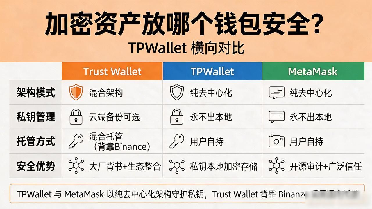 加密资产放哪个钱包安全？TPWallet横向对比